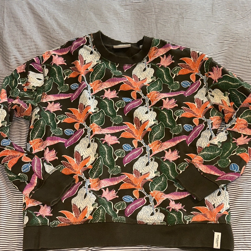 Floral Patterned Men's Sweater